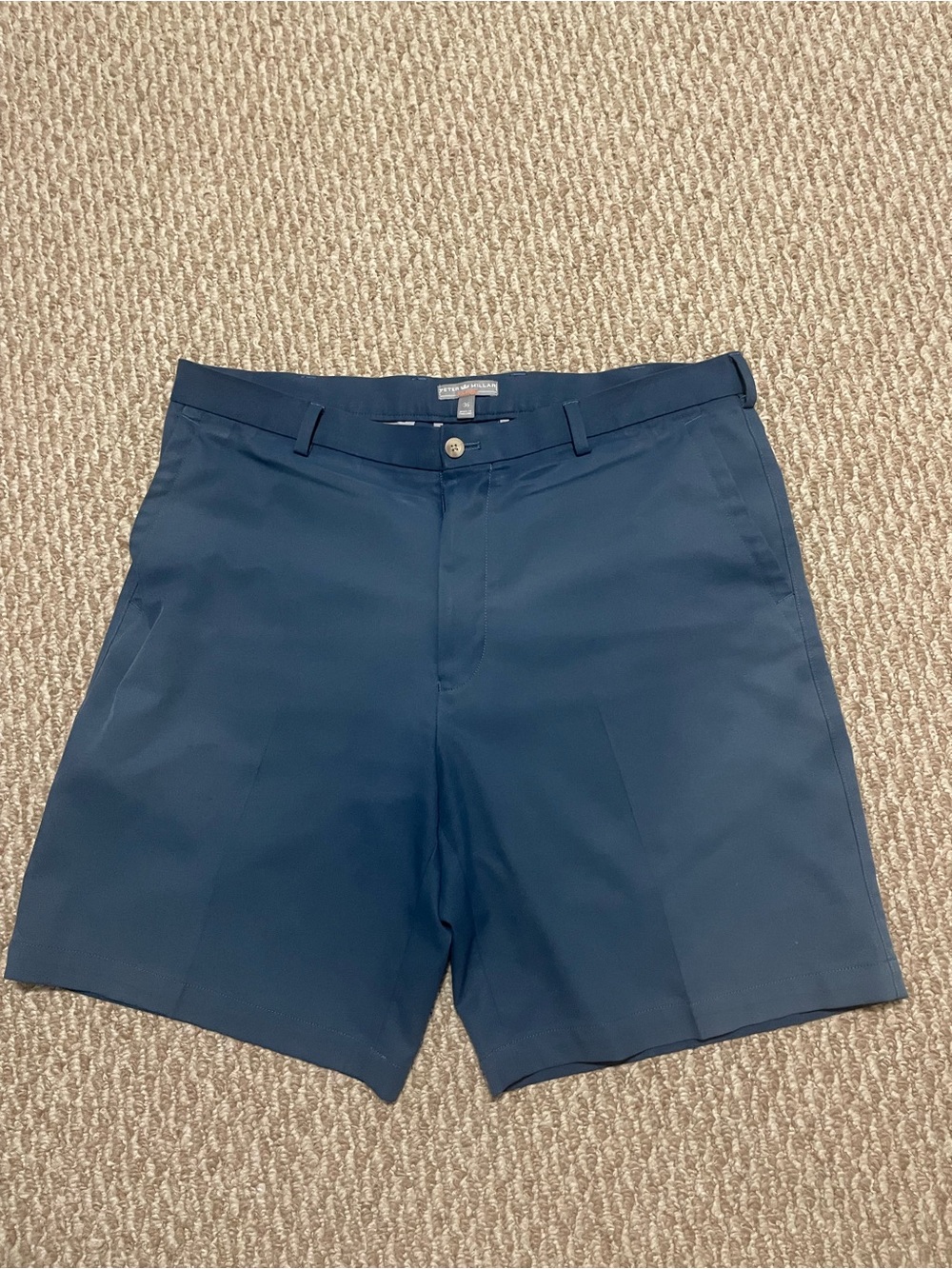 Peter Millar Navy Menโs Flat Front Performance Shorts